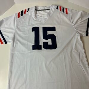 Source Unknown White and Navy Men's Jersey